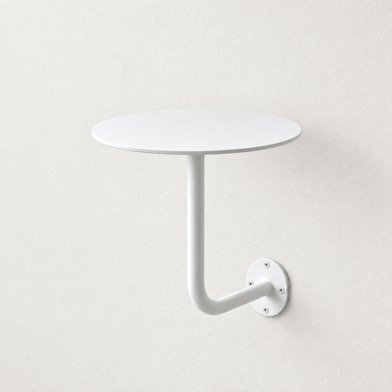 Table murale · Ø 40 × H 46 cm — Le plateau et son support