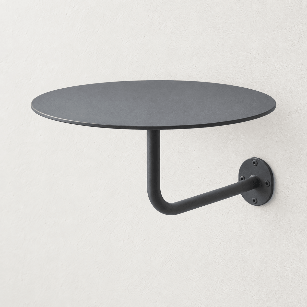 Table murale · Ø 60 × H 28 cm — Le plateau et son support
